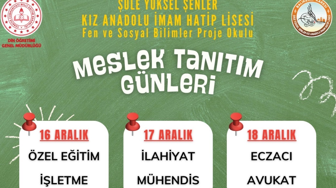 MESLEK TANITIM GÜNLERİMİZSONA ERDİ